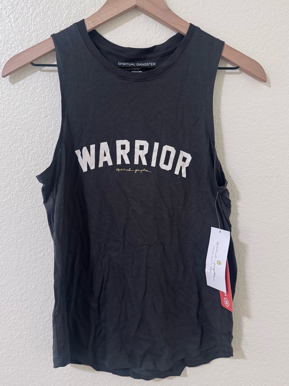 NWT Spiritual Gangster "Warrior" Black Muscle Tank